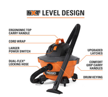 Load image into Gallery viewer, RIDGID 9 Gal. 4.25-Peak HP NXT Wet/Dry Shop Vacuum with Filter, Hose and Accessories

