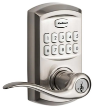 Load image into Gallery viewer, Kwikset 917 SmartCode Satin Nickel Electronic Single-Cylinder Tustin Door Lever Featuring SmartKey Security
