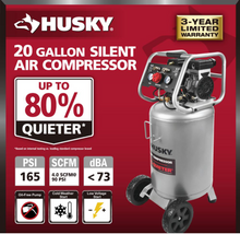 Load image into Gallery viewer, Husky 20 Gal. Vertical Electric-Powered Silent Air Compressor

