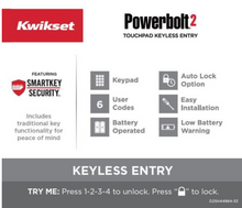 Load image into Gallery viewer, Kwikset Powerbolt2 Satin Nickel Single Cylinder Electronic Deadbolt Featuring SmartKey Security
