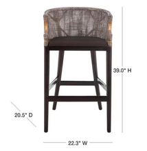 Load image into Gallery viewer, SAFAVIEH Brando 28 in. Brown Cushioned Bar Stool
