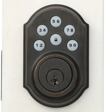 Load image into Gallery viewer, Kwikset SmartCode 909 Venetian Bronze Single Cylinder Electronic Deadbolt Featuring SmartKey Security
