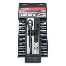 Load image into Gallery viewer, Husky 1/4 in. Drive 100-Position Ratchet and Universal SAE/Metric Socket Wrench Set (20-Piece)
