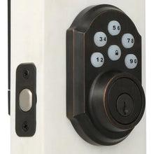 Load image into Gallery viewer, Kwikset SmartCode 909 Venetian Bronze Single Cylinder Electronic Deadbolt Featuring SmartKey Security
