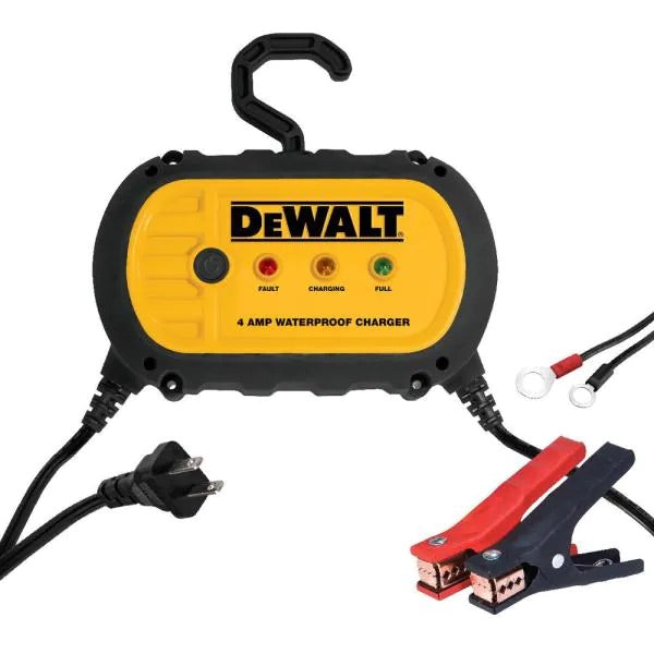 DEWALT 4 Amp Professional Waterproof Portable Car Battery Charger