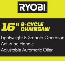 Load image into Gallery viewer, RYOBI 16 in. 37cc 2-Cycle Gas Chainsaw with Heavy-Duty Case
