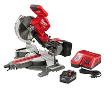 Load image into Gallery viewer, Milwaukee M18 Fuel 18-Volt 10 in. Lithium-Ion Brushless Cordless Dual Bevel Sliding Compound Miter Saw Kit with One 8.0 Ah Battery
