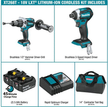Load image into Gallery viewer, Makita 18-Volt LXT Lithium-ion Brushless Cordless 2-piece Combo Kit (Hammer Drill/ Impact Driver) 5.0Ah
